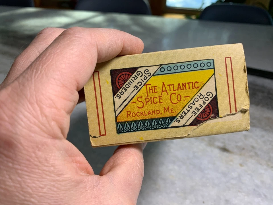 Antique Three 3 Crow Brand Pearl Tapioca Spice Paper Box Rockland Maine Ephemera - Image 4 of 4