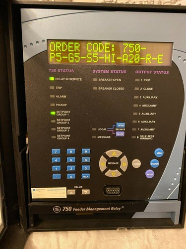 GE 750 Feeder Management Relay 750-P5-G5-S5-HI-A20-R-E with SR750 Case