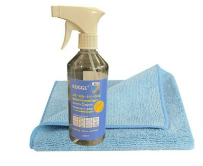 ROGGE Bildschirmreiniger 500ml Screen Cleaner inkl.1xMicrofasertuch 40x40cm