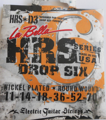 La Bella Drop Tuning HRS-D3 vernickelt rund gewickelte E-Gitarre 11-70