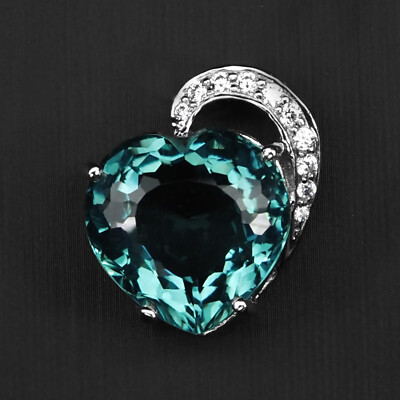 Vibrant Indicolite Tourmaline Rare 12.40Ct 925 Sterling Silver Handmade Pendants