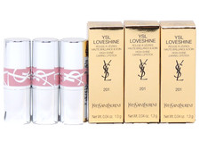 YSL YVES SAINT LAURENT LOVESHINE 201 ROSEWOOD BLUSH .04oz x 3 MINI LIPSTICKS