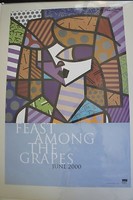 Romero Britto Poster: Purple Eyes (june 2000) Rare Romero Britto Poster: Purple Eyes (june 2000) Rare