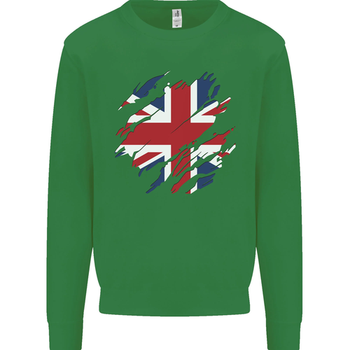 Torn British Flag Union Jack Britain Kids Sweatshirt Jumper - Picture 62 of 97