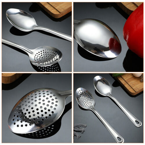 2 Pezzi Cucchiaio Utensile Metallo Servizio Cucchiai Metallo Servizio Cucina - Foto 6 di 12