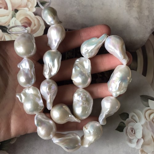 AAA Baroque pearl necklace, Fireball pearl necklace,15-17mm pearl necklace - Picture 4 of 10
