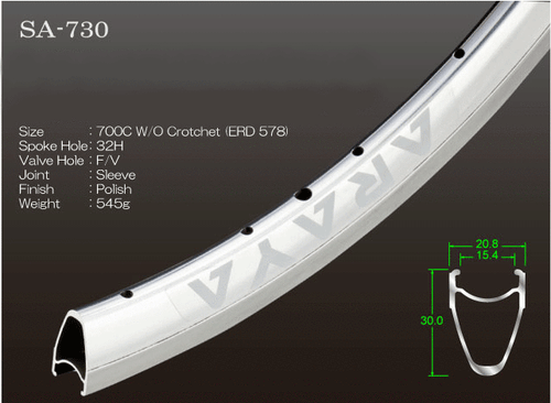 ARAYA Super Aero SA-730 Clincher Rim