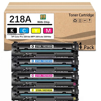 4 Pack(with Chip) W2180A W2181A W2182A W2183A Toner Cartridge for HP Color
