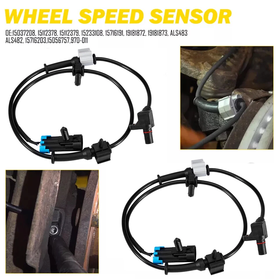 2 x Sensores de velocidad de rueda ABS delanteros y traseros para Chevy Avalanche 1500 2500 GMC Yukon Foto 2 de 4