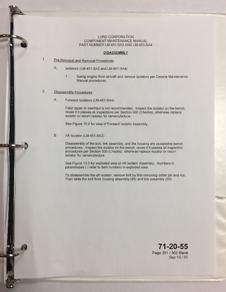 Citation XL/XLS Lord Engine Mounts Maintenance Manual eBay