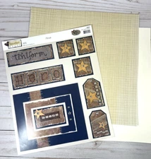 TLC Top Line Creations HERO Military Die Cut Scrapbook 12x12 Page Kit #36003 NEW