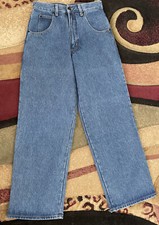 NOS Solo Semore Jeans Mens Washed Blue Baggy Wide Leg USA Made 90s Size 28
