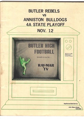 1976 BUTLER HIGH SCHOOL REBELS BULLDOGS FOOTBALL PROGRAM HUNTSVILLE DIXIE DEBS