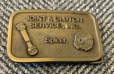VTG Joint And Clutch Service Inc Spicer Brass Belt Buckle USA Approx 3" x 2"