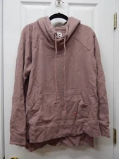 Peace Love World Cowl-Neck Hoodie with Affirmation-Mocha-Small-NEW-A391200