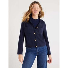 Free Assembly Women s XS Long Sleeve Cardigan Sweater Chest Pockets Midweight W8