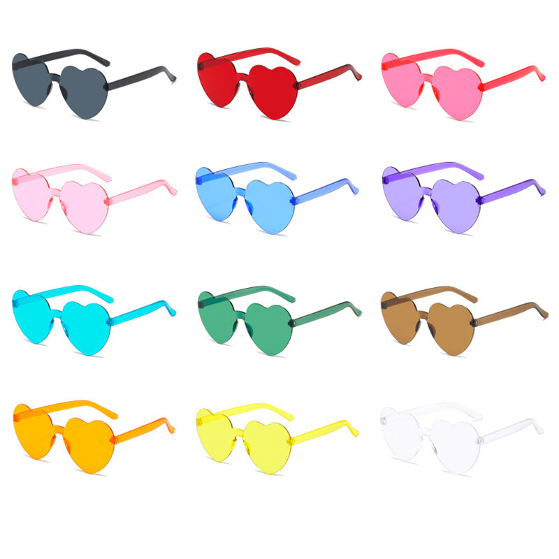 Pair Heart Shaped Glasses Clear Heart Sunglasses Heart Rimless Glasses