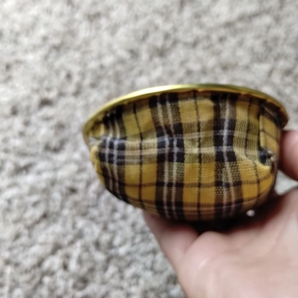 VINTAGE BEAN BAG ASHTRAY TAN AND BLACK PLAID MCM eBay