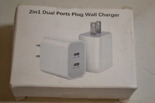 2 Pack - 2-in-1 Dual Ports Plus Wall Charger USB-C (White)