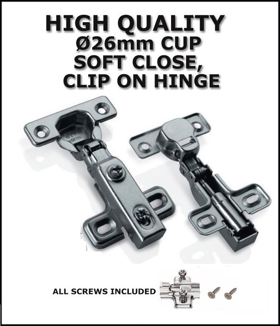 26mm HINGE SOFTCLOSE, SELFCLOSE, HYDRAULIC, CLIPON, MINI DOOR HINGE