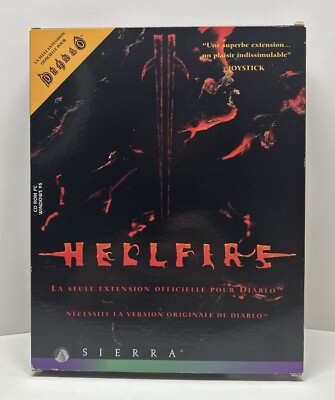 Diablo Hellfire Expansion Set Big Box (PC CD-ROM) Blizzard Sierra French Version