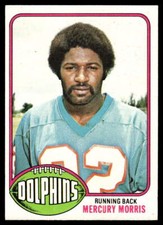 1976 Topps Mercury Morris #315 Miami Dolphins Football Card