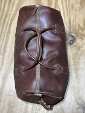 ll bean brown leather duffel bag Zip