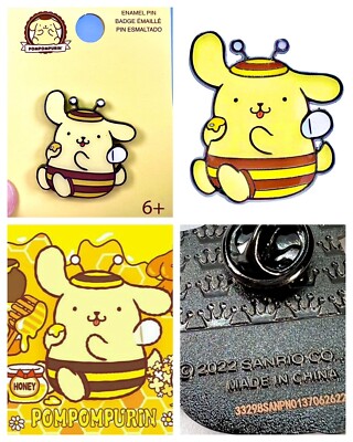 Pompompurin Honey Bee Enamel Pin Bumblebee Kawaii Hello Kitty
