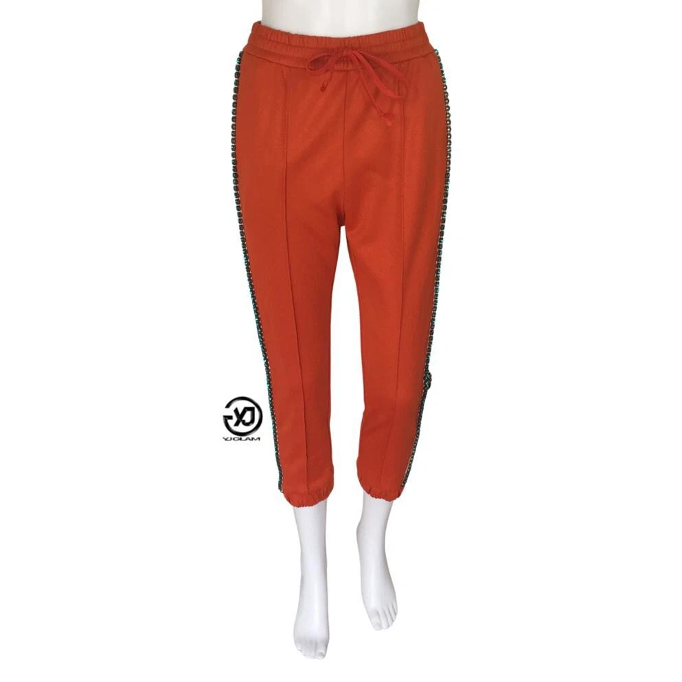 Pantalon femme Gucci cristal technique jogger orange taille XS