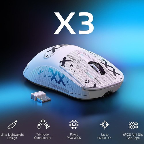ATTACK SHARK X3 49g SUPERLIGHT Gaming Mouse PixArt PAW3395 BT/2.4 Wireless/Wired - Picture 38 of 70