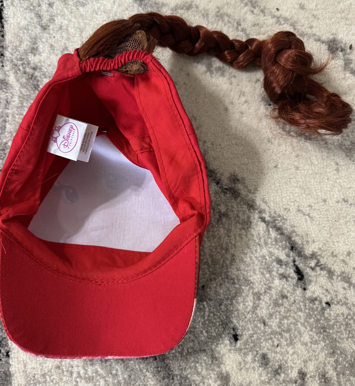 PONY Cappello Disney Ariel Sirenetta berretto da baseball fieno con coda di cavallo capelli vestire