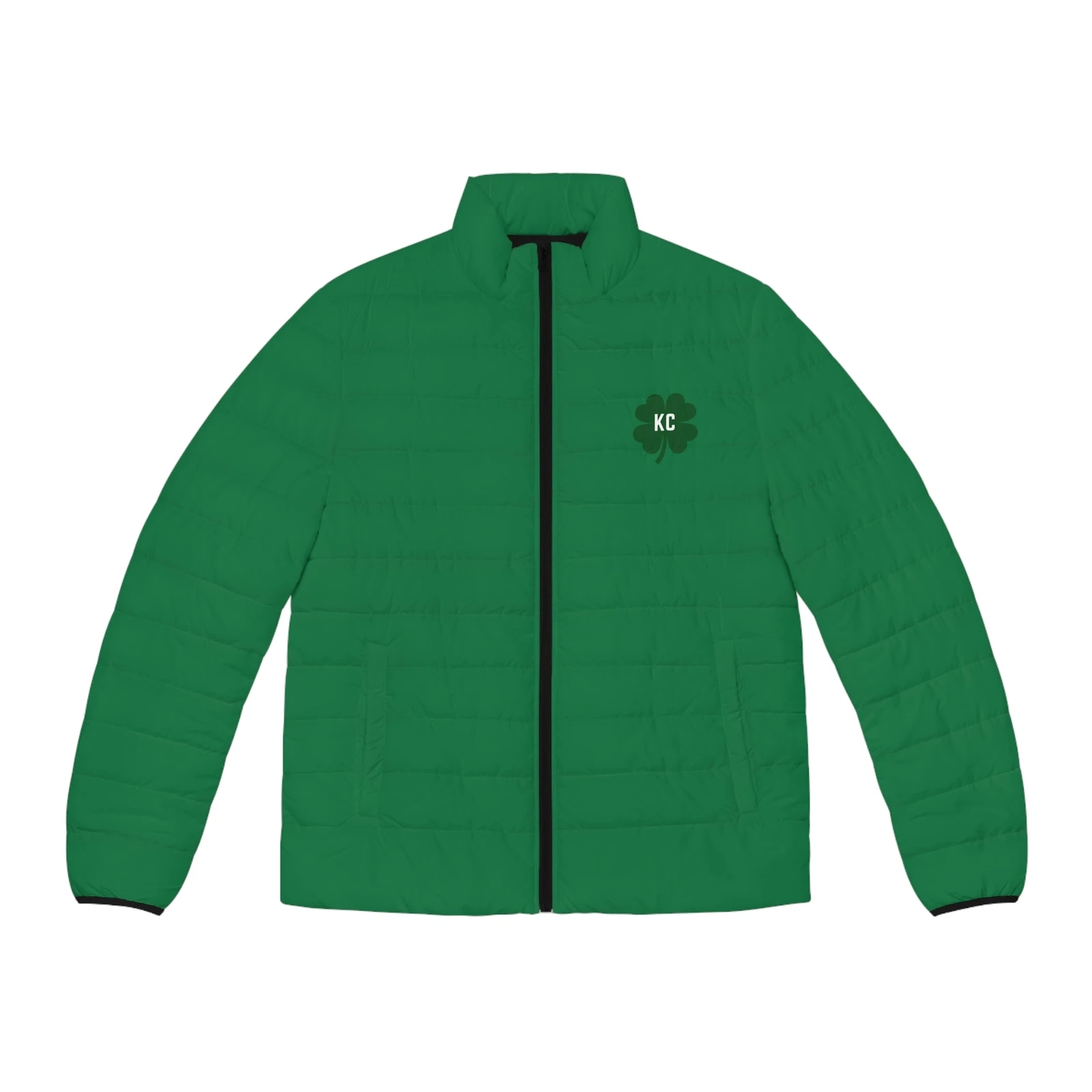 Kansas City St Patricks Day Men's Puffer Jacket