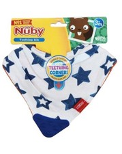 Nuby Bandana Bib with Teether Blue Stars 1 Pack