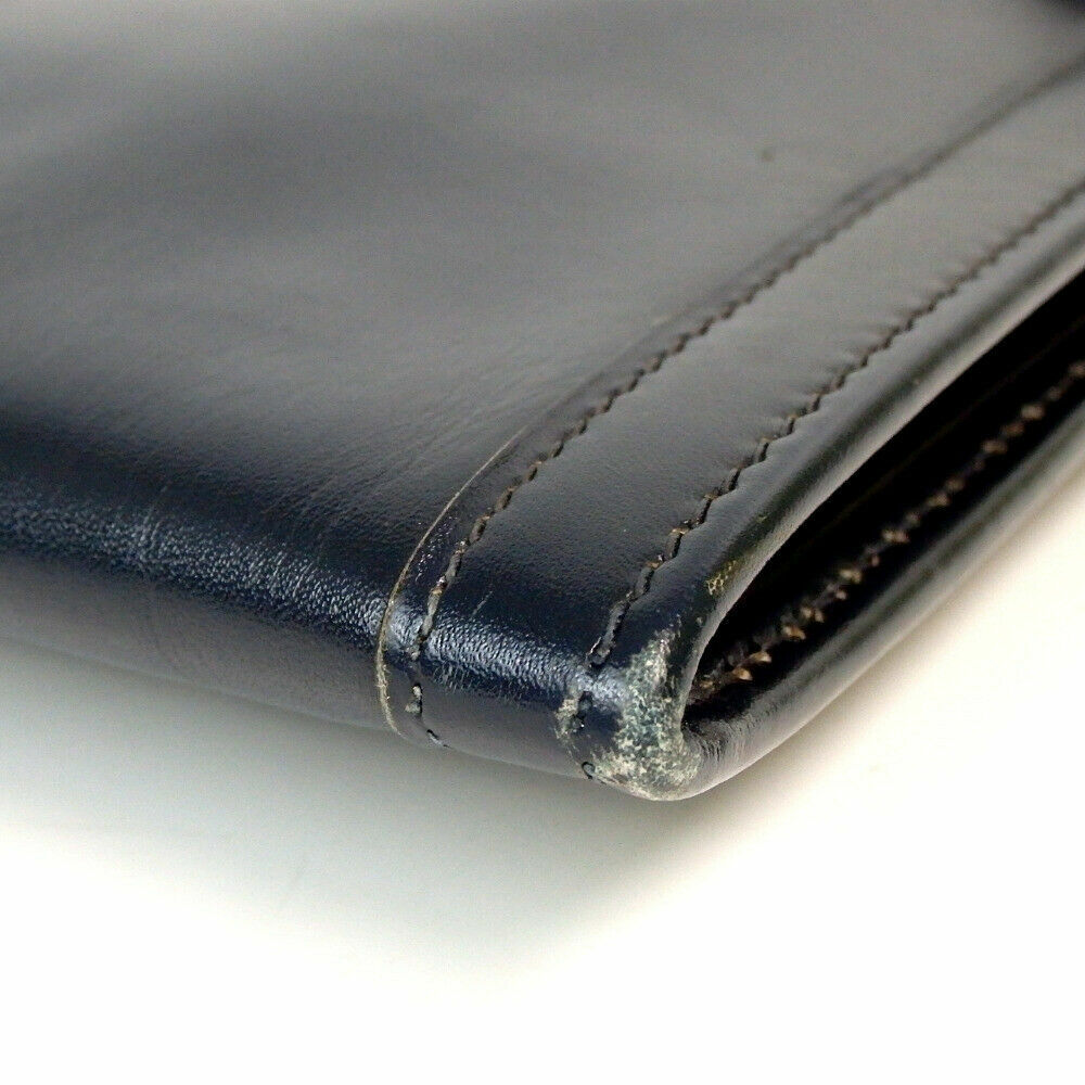 AUTH HERMES Jige PM Dark Navy Blue Vintage Box Calf Clutch AUTH HERMES Jige PM Dark Navy Blue Vintage Box Calf Clutch