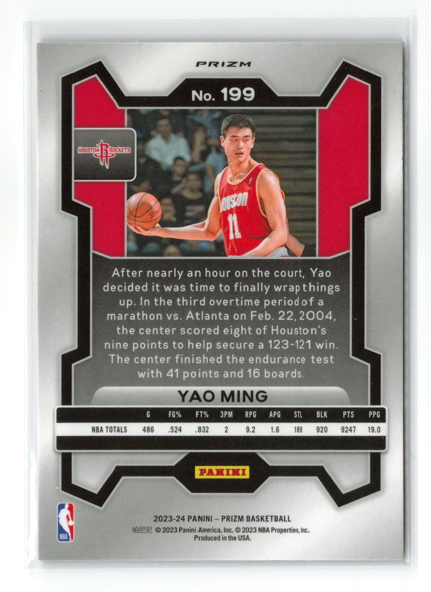 YAO MING #199 2023-24 PANINI PRIZM ROCKETS PINK ICE | eBay