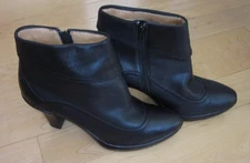 Sofft Wms Black Leather Ankle Fashion Boots 8