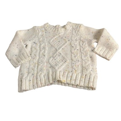 OshKosh B'gosh cream colorful spotted knit pullover crew girls sweater SIZE 18M