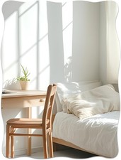 Wavy Wall Mirror 40 x 30 cm Stick On Mirror for Walls, Self Adhesive No Drillin