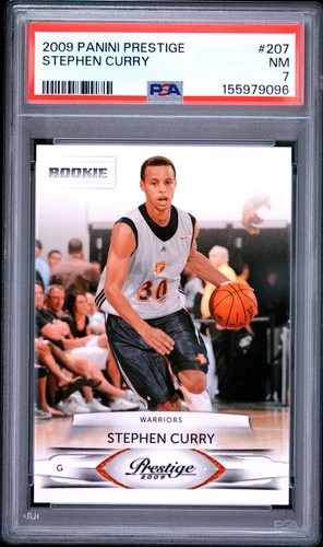 2009-10 Panini Prestige Stephen Curry RC #207 PSA 7 Rookie Warriors HOF NBA