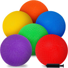 6PCS Playground Balls, 8.5 inch Kickballs Soft Dodgeballs Foam Playground Ball S