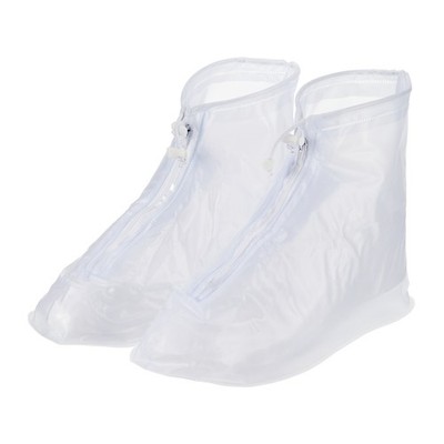 Waterproof Shoes Cover L Overshoes Rain Galoshes with Zipper White