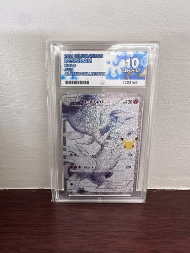 ACE 10 Gem Mint Pokémon Celebrations Reshiram 113/114 Classic Collection Graded