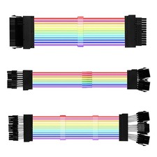 8 Pin RGB Cable Cables E Length Sleeved Accessory Pin Cable Kit for Computer
