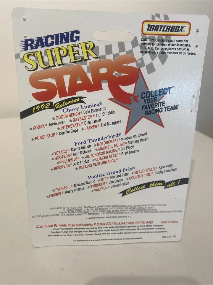 Matchbox 1993 Racing Super Stars Mark Martin #6 Diecast Car 1:64 - Image 3 of 4