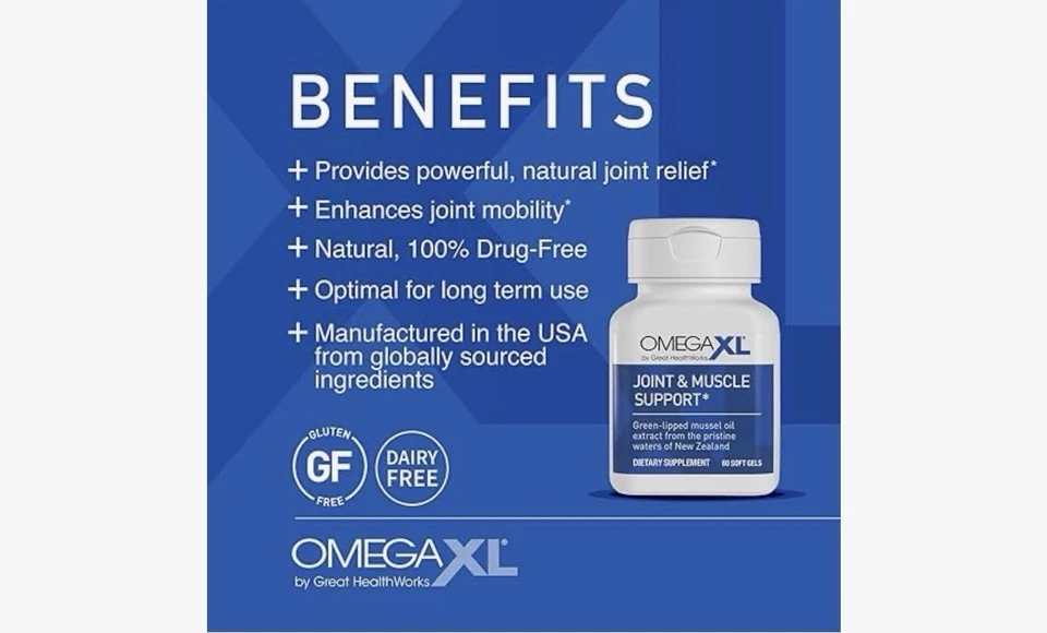 Omega XL Great Health Works suporte articular e muscular - 60 géis macios selados novo - Imagem 2 de 4