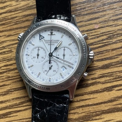 Jaeger-LeCoultre Heraion Chronograph Reveil SS Ref. 116.8.33 Black Croc Strap