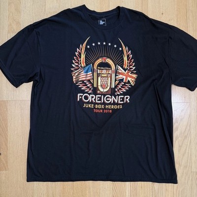 2018 Foreigner Band Concert Music T-Shirt Men's 3XL Short Sleeve Crew Neck Black