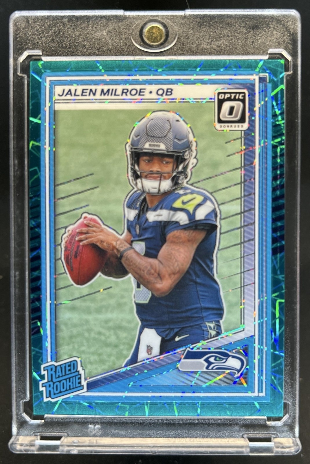 2025 Panini Donruss Optic Jalen Milroe Rated Rookie Teal Velocity Prizm #253