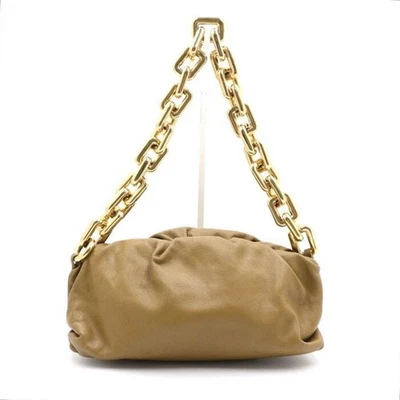 Bottega Veneta Sac à bandoulière en cuir marron avec chaîne dorée 152893049 [U] - Photo 1/4