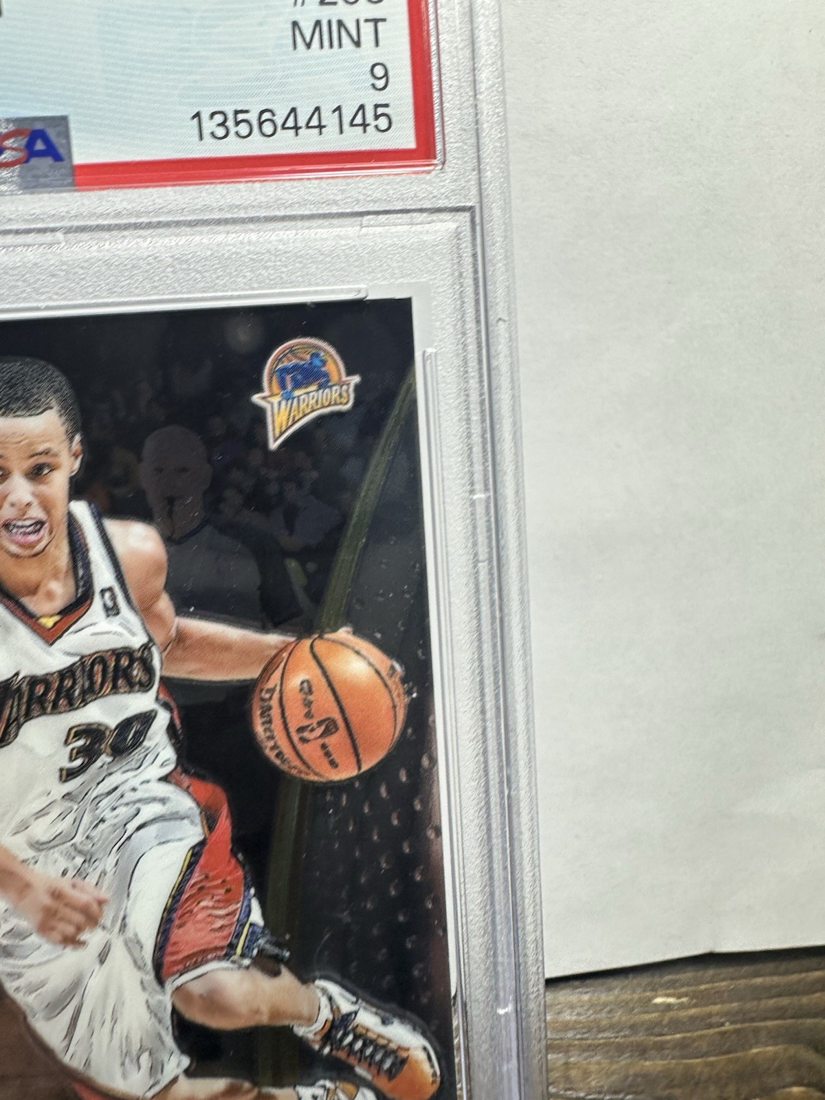 2015 Select Courtside Stephen Curry Rookie Image Hobby Short Print #293 - PSA 9 view 2